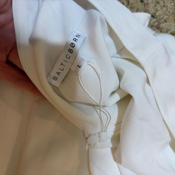 Baltic Born Sz L Molly Mod White Maxi Dress Elegant Timeless Classic Formal - Picture 11 of 11